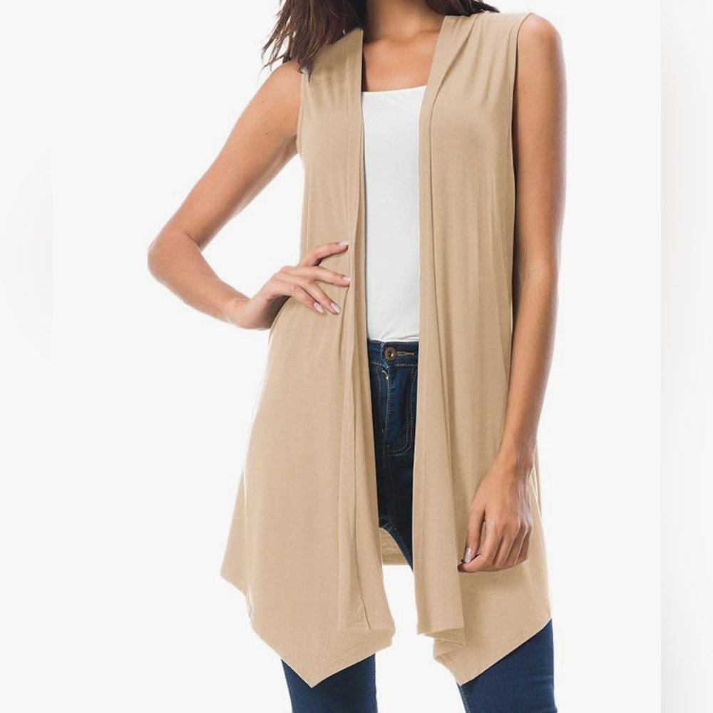 Stretchy Sleeveless Cardigan - Picture 5 of 8
